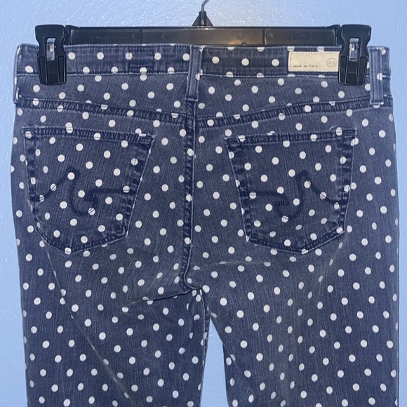 AG Adriano Goldschmied Stevie Ankle Slim Straight Polka Dot Jeans 29R. B2 - Picture 5 of 8
